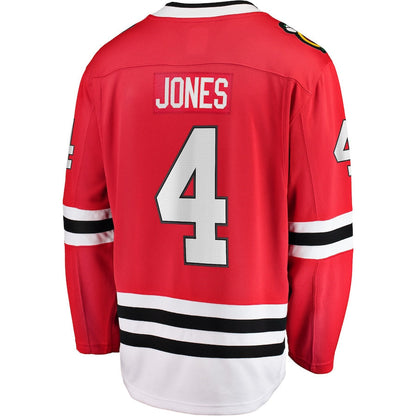 C.Blackhawks #4 Seth Jones Fanatics Fanatics Branded Home Breakaway Player Jersey  Red Stitched American Hockey Jerseys CustomName