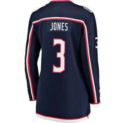 C.Blue Jackets #3 Seth Jones Fanatics Branded Home Premier Breakaway Player Jersey  Navy Stitched American Hockey Jerseys CustomName