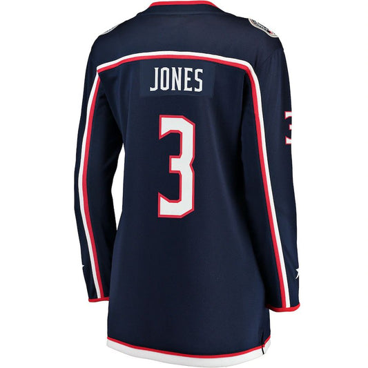 C.Blue Jackets #3 Seth Jones Fanatics Branded Home Premier Breakaway Player Jersey  Navy Stitched American Hockey Jerseys CustomName