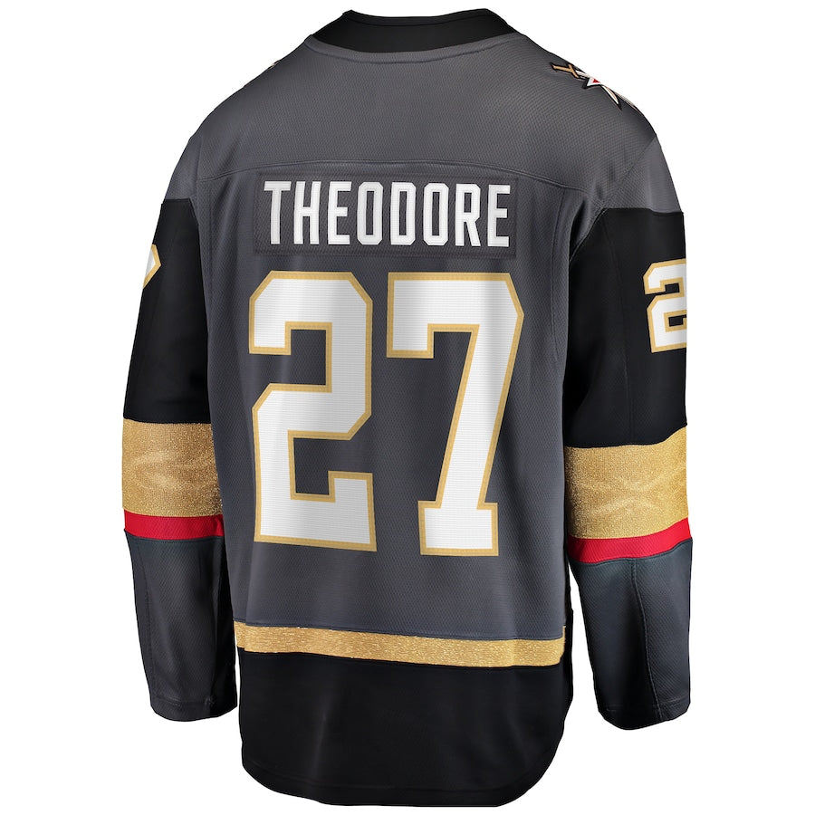 V.Golden Knights #27 Shea Theodore Fanatics Branded Alternate Premier Breakaway Player Jersey Gray Hockey Jerseys CustomName