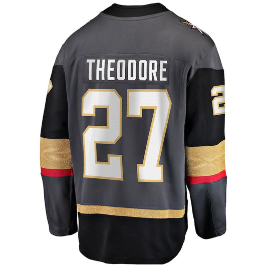 V.Golden Knights #27 Shea Theodore Fanatics Branded Alternate Premier Breakaway Player Jersey Gray Hockey Jerseys CustomName
