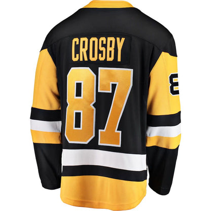 P.Penguins #87 Sidney Crosby Fanatics Branded Breakaway Player Jersey Black Stitched American Hockey Jerseys CustomName