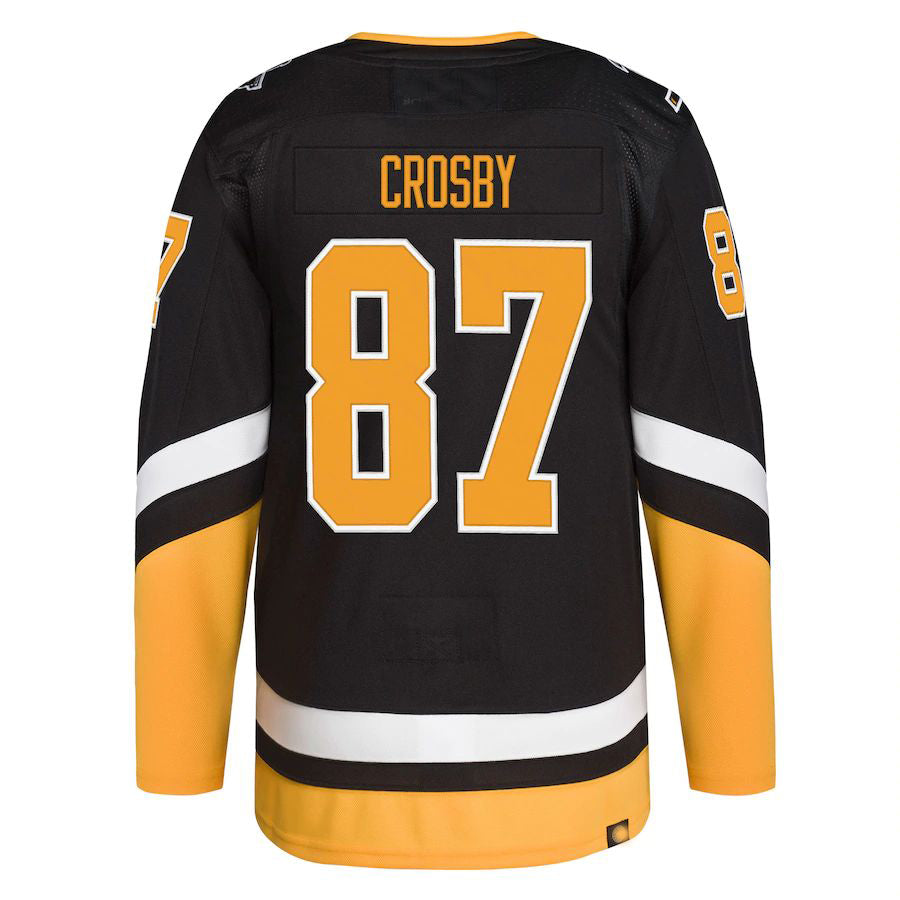 P.Penguins #87 Sidney Crosby 2021-22 Alternate Primegreen Authentic Pro Player Jersey  Black Stitched American Hockey Jerseys CustomName