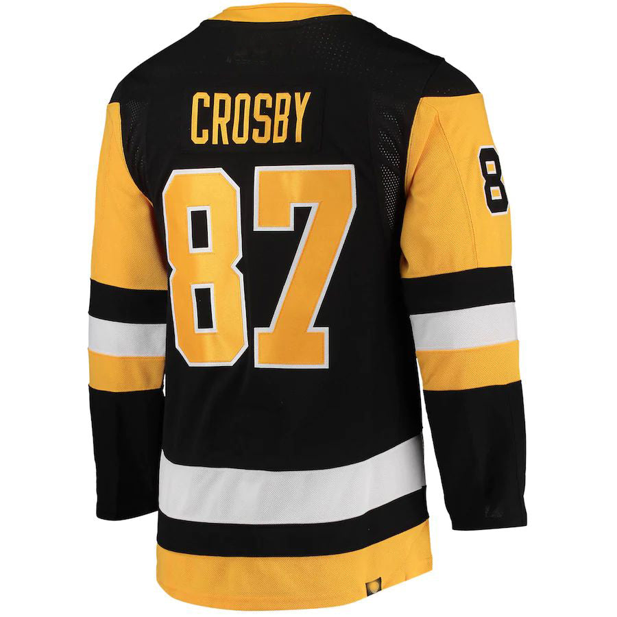 P.Penguins #87 Sidney Crosby Home Captain Patch Primegreen Authentic Pro Player Jersey Black Stitched American Hockey Jerseys CustomName