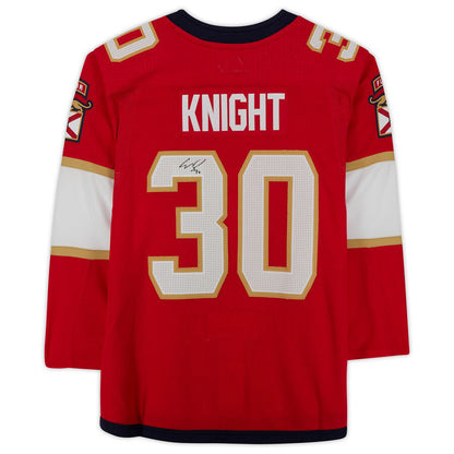 F.Panthers #30 Spencer Knight Fanatics Authentic Autographed  Red Stitched American Hockey Jerseys CustomName