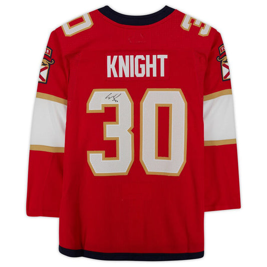 F.Panthers #30 Spencer Knight Fanatics Authentic Autographed  Red Stitched American Hockey Jerseys CustomName