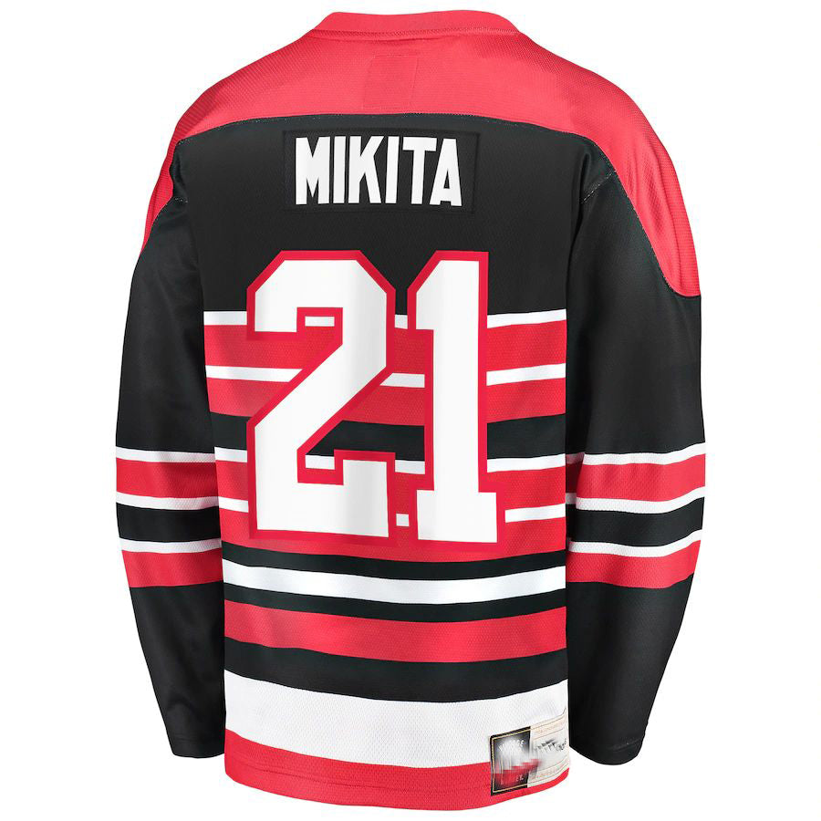 C.Blackhawks #21 Stan Mikita Fanatics Branded Premier Breakaway Retired Player Jersey Red Stitched American Hockey Jerseys CustomName