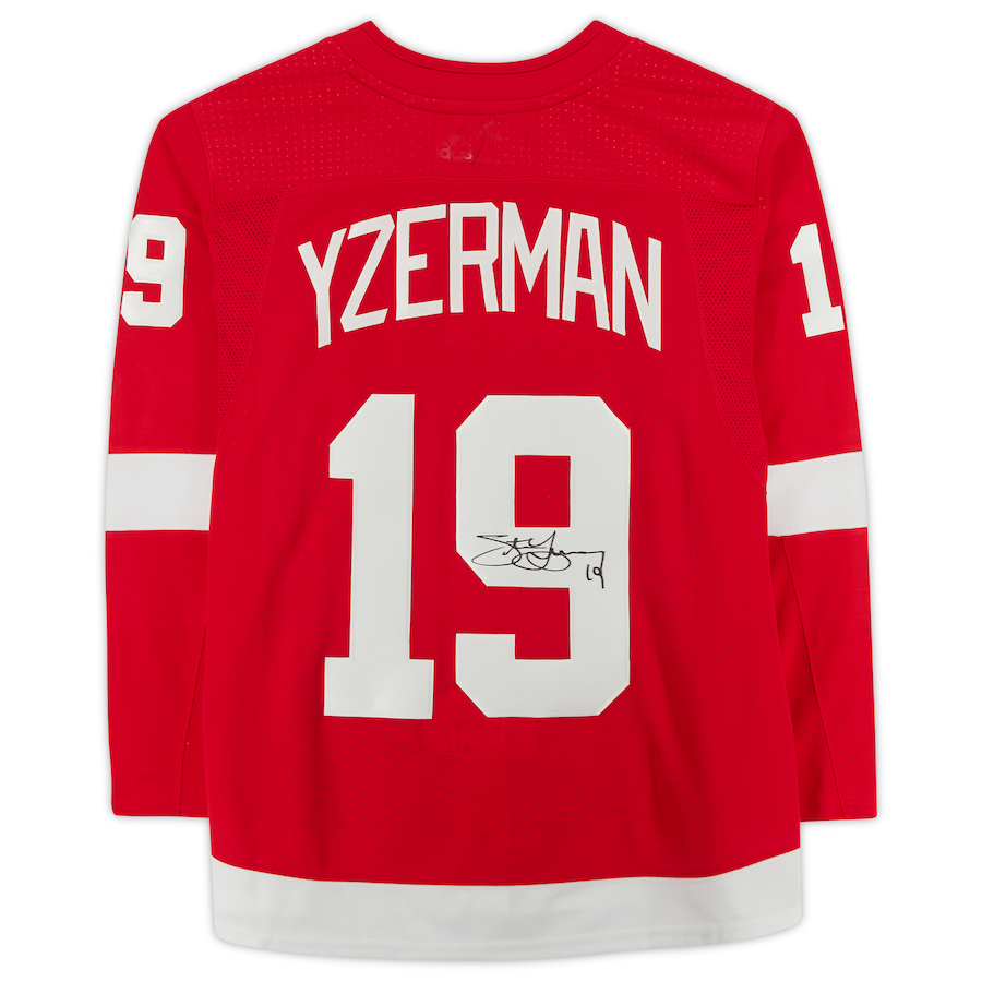 D.Red Wings #19 Steve Yzerman Fanatics Authentic Autographed Jersey Red Stitched American Hockey Jerseys CustomName