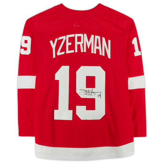 D.Red Wings #19 Steve Yzerman Fanatics Authentic Autographed Jersey Red Stitched American Hockey Jerseys CustomName
