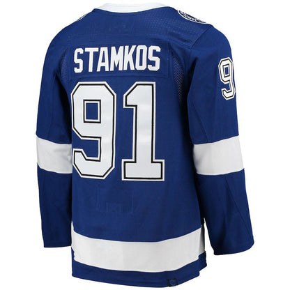 TB.Lightning #91 Steven Stamkos Home Captain Patch Primegreen Authentic Pro Player Jersey Blue Stitched American Hockey Jerseys CustomName
