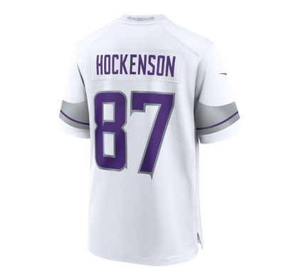 MN.Vikings #87 T.J. Hockenson Alternate Game Player Jersey - White American Football Jerseys