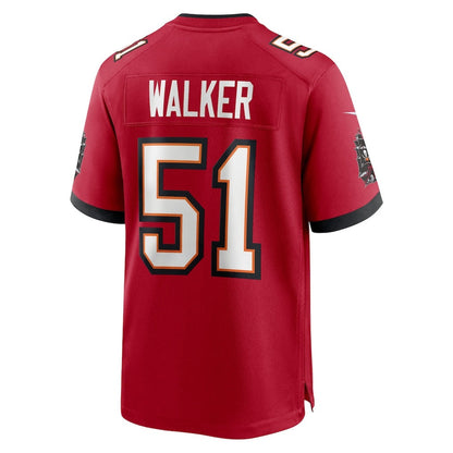 TB.Buccaneers #51 David Walker Red Team Game American Football Jerseys CustomName