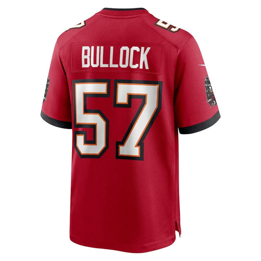 TB.Buccaneers #57 John Bullock Red Team Game American Football Jerseys CustomName