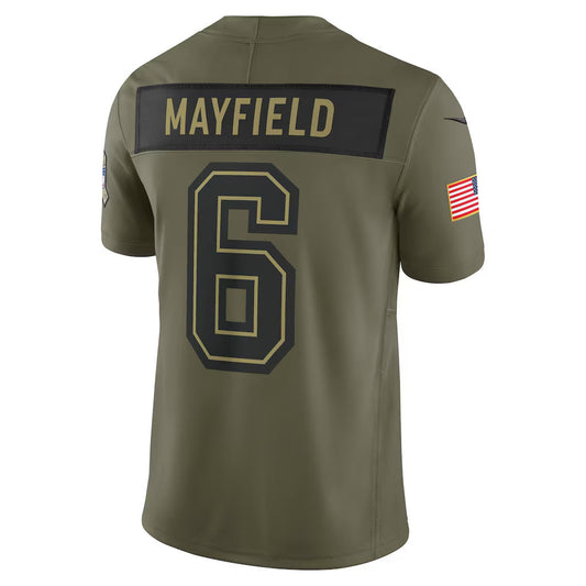 TB.Buccaneers #6 Baker Mayfield Olive 2025 Salute to Service Limited American Football Jerseys CustomName