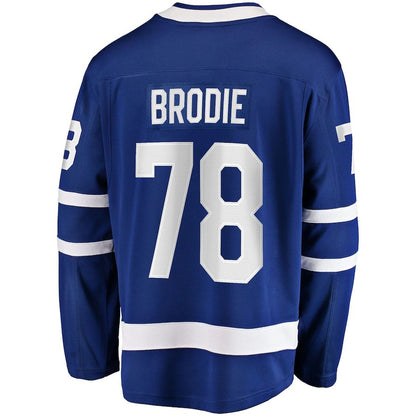 T.Maple Leafs #78 TJ Brodie Fanatics Branded Home Breakaway Player Jersey Blue Stitched American Hockey Jerseys CustomName