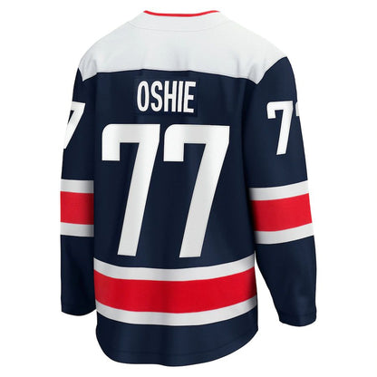 W.Capitals #77 TJ Oshie Branded 2020-21 Alternate Premier Breakaway Player Jersey  Navy Stitched American Hockey Jerseys CustomName