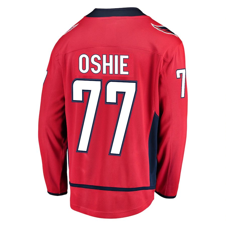 W.Capitals #77 TJ Oshie Fanatics Branded Breakaway Player Jersey Red Stitched American Hockey Jerseys CustomName
