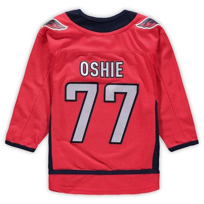 W.Capitals #77 TJ Oshie Preschool Home Premier Player Jersey Red Stitched American Hockey Jerseys CustomName