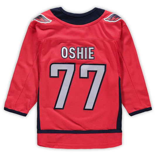 W.Capitals #77 TJ Oshie Preschool Home Premier Player Jersey Red Stitched American Hockey Jerseys CustomName