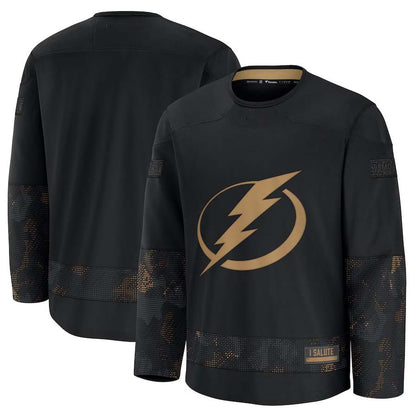 TB.Lightning Fanatics 2024 Military Appreciation Practice Jersey - Black Stitched American Hockey Jerseys CustomName