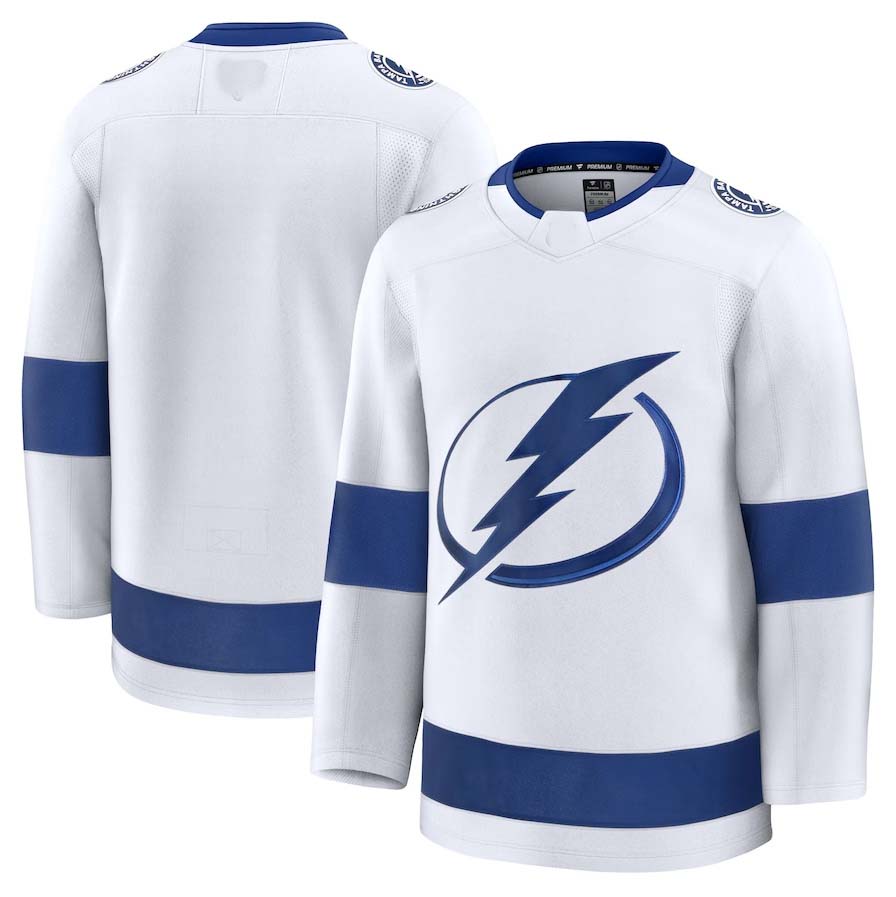 TB.Lightning Fanatics Away Premium Jersey - White Stitched American Hockey Jerseys CustomName