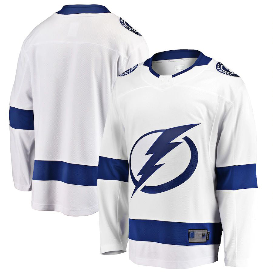 TB.Lightning Fanatics Branded Breakaway Away Jersey  White Stitched American Hockey Jerseys CustomName