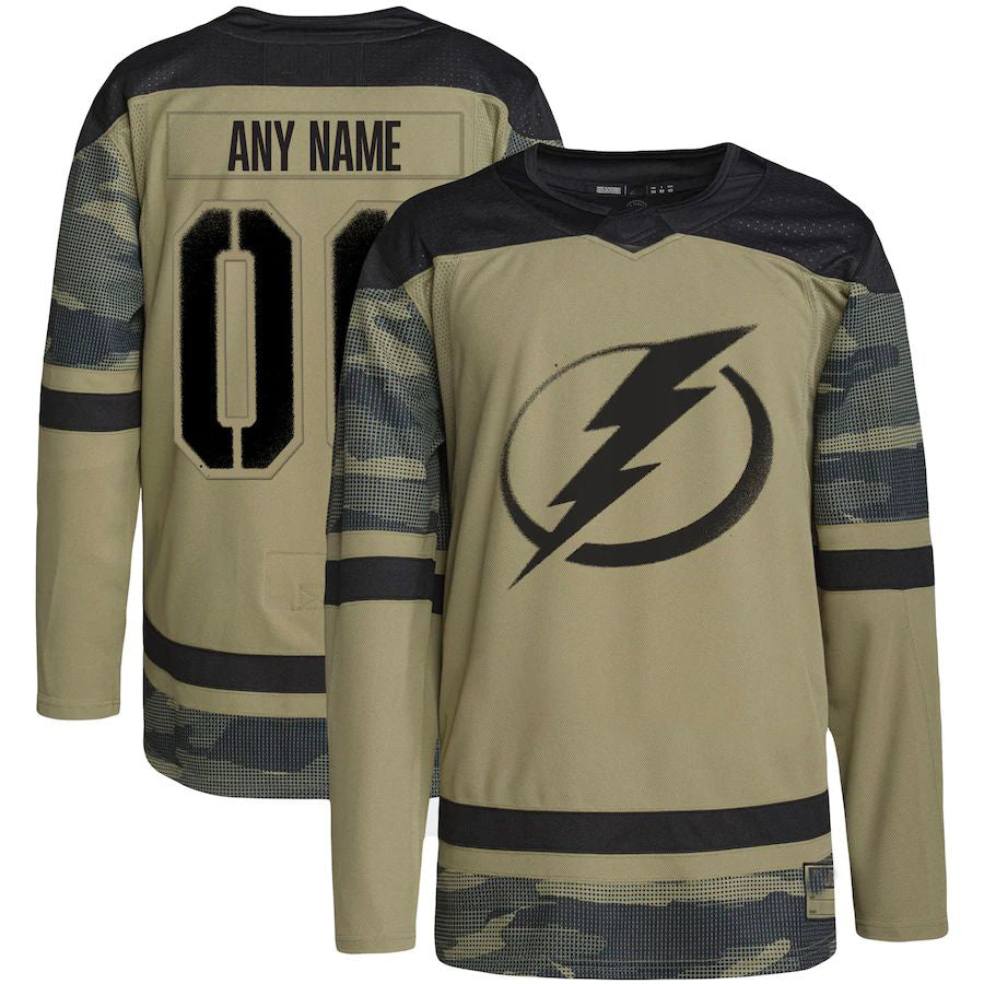 Custom TB.Lightning Military Appreciation Team Authentic Practice Jersey Camo Stitched American Hockey Jerseys CustomName