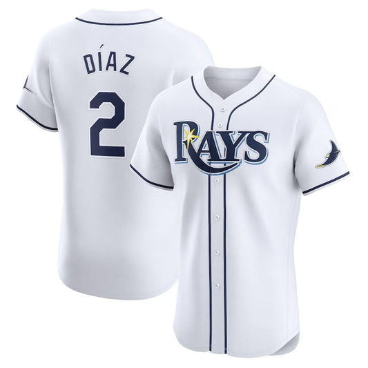 Tampa Bay Rays #2 Yandy Diaz Home Elite Player Jersey - White Stitched Baseball Jersey