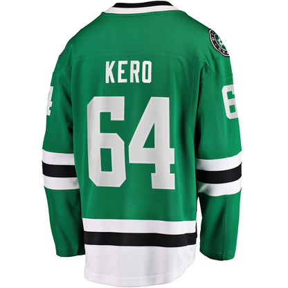 D.Stars #64 Tanner Kero Fanatics Branded Home Breakaway Player Jersey Kelly Green Stitched American Hockey Jerseys CustomName