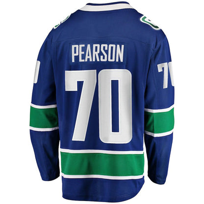 V.Canucks #70 Tanner Pearson Fanatics Branded Home Breakaway Player Jersey Blue Stitched American Hockey Jerseys CustomName