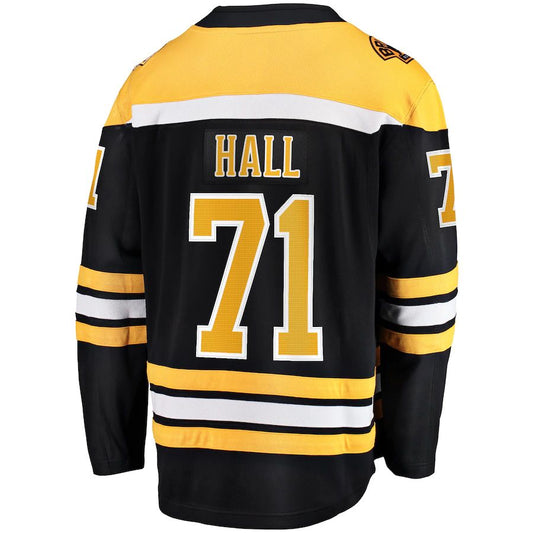 B.Bruins #71 Taylor Hall Fanatics Branded 2017-18 Home Breakaway Replica Jersey  Black Stitched American Hockey Jerseys CustomName