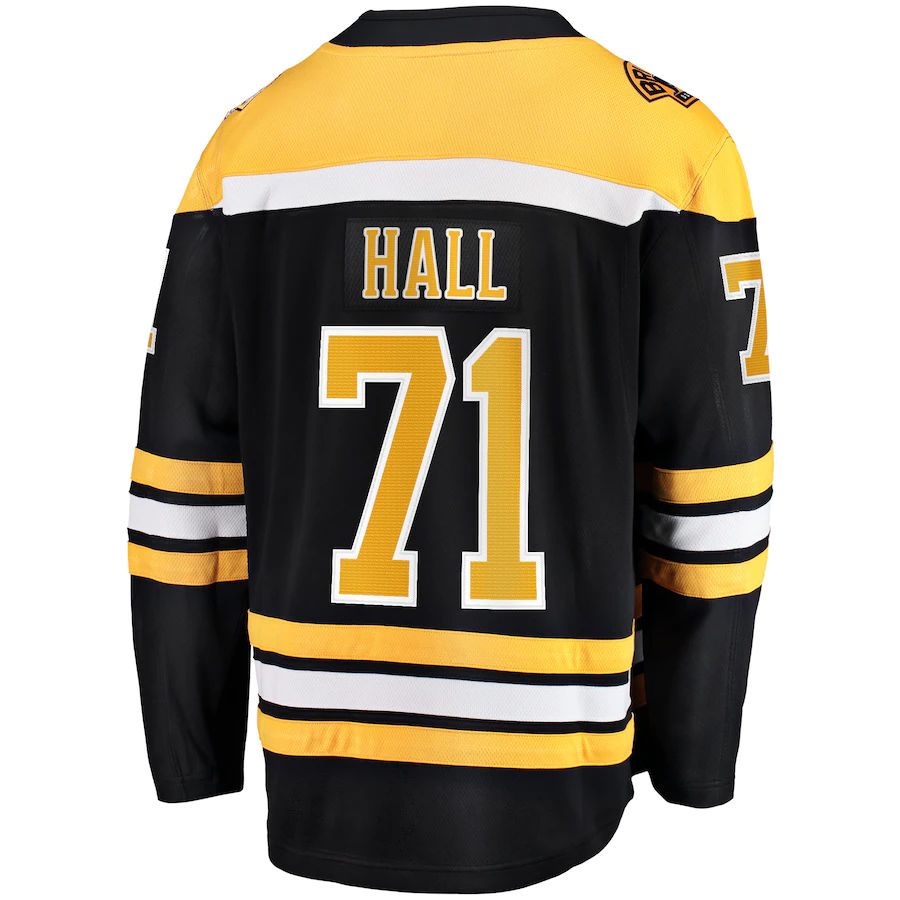 B.Bruins #71 Taylor Hall Fanatics Branded Home Premier Breakaway Player Jersey Black Stitched American Hockey Jerseys CustomName