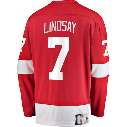 D.Red Wings #7 Ted Lindsay Fanatics Branded Premier Breakaway Retired Player Jersey Red Stitched American Hockey Jerseys CustomName
