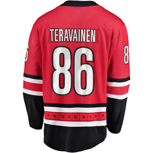 C.Hurricanes #86 Teuvo Teravainen Fanatics Branded Breakaway Player Jersey Red Stitched American Hockey Jerseys CustomName
