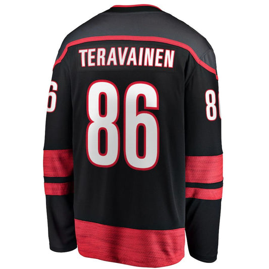 C.Hurricanes #86 Teuvo Teravainen Fanatics Branded Home Breakaway Player Jersey Black Stitched American Hockey Jerseys CustomName