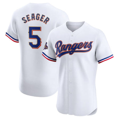 Texas Rangers #5 Corey Seager 2024 Gold Collection Elite Player Jersey ¨C White Baseball Jerseys
