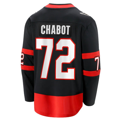 O.Senators #72 Thomas Chabot Fanatics Branded Home Breakaway Jersey Black Stitched American Hockey Jerseys CustomName