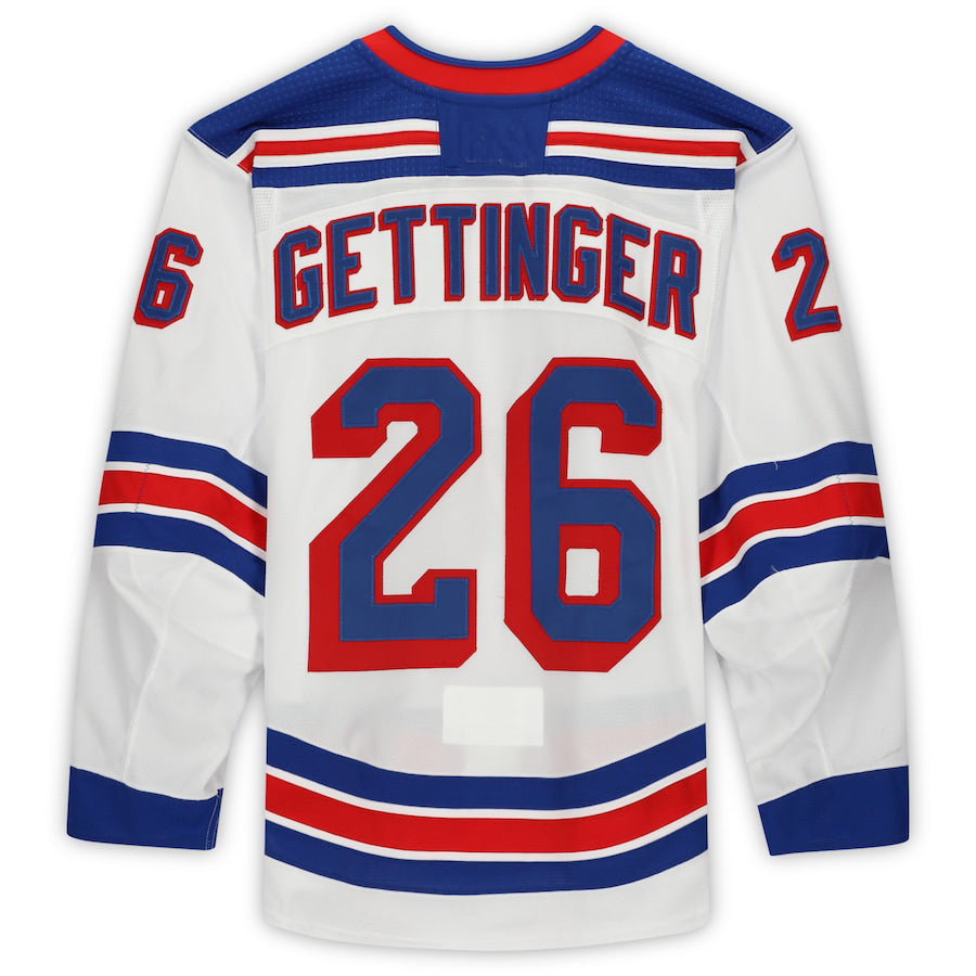 NY.Rangers #26 Tim Gettinger Fanatics Authentic Game-Used White Stitched American Hockey Jerseys CustomName