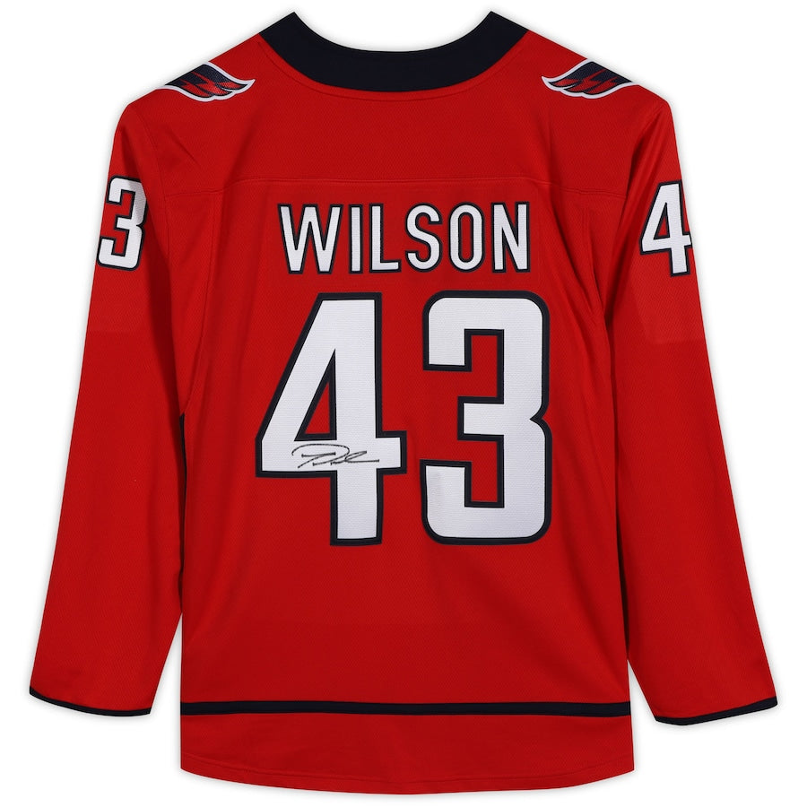 W.Capitals #43 Tom Wilson Fanatics Authentic Autographed Breakaway Jersey Red Stitched American Hockey Jerseys CustomName