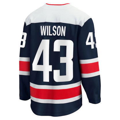 W.Capitals #43 Tom Wilson Fanatics Branded 2020-21 Alternate Premier Breakaway Player Jersey Navy Stitched American Hockey Jerseys CustomName