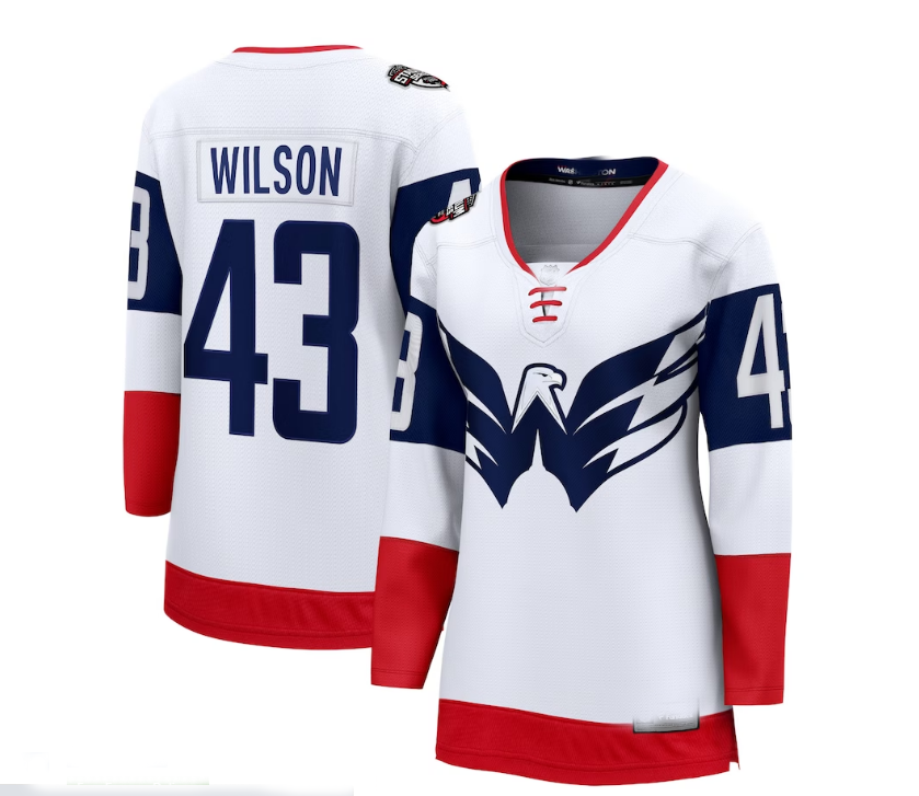 W.Capitals #43 Tom Wilson Fanatics Branded 2023 NHL Stadium Series Breakaway Player Jersey - White Stitched American Hockey Jerseys CustomName