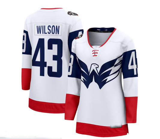 W.Capitals #43 Tom Wilson Fanatics Branded 2023 NHL Stadium Series Breakaway Player Jersey - White Stitched American Hockey Jerseys CustomName