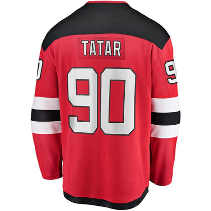 NJ.Devils #90 Tomas Tatar Fanatics Branded Home Breakaway Player Jersey Red Stitched American Hockey Jerseys CustomName