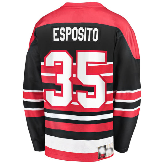 C.Blackhawks #35 Tony Esposito Fanatics Branded Premier Breakaway Retired Player Jersey Red Stitched American Hockey Jerseys CustomName