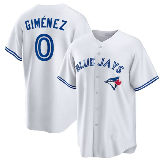 Toronto Blue Jays #0 Andres Gimenez Home Replica Jersey - White Stitched Baseball Jersey