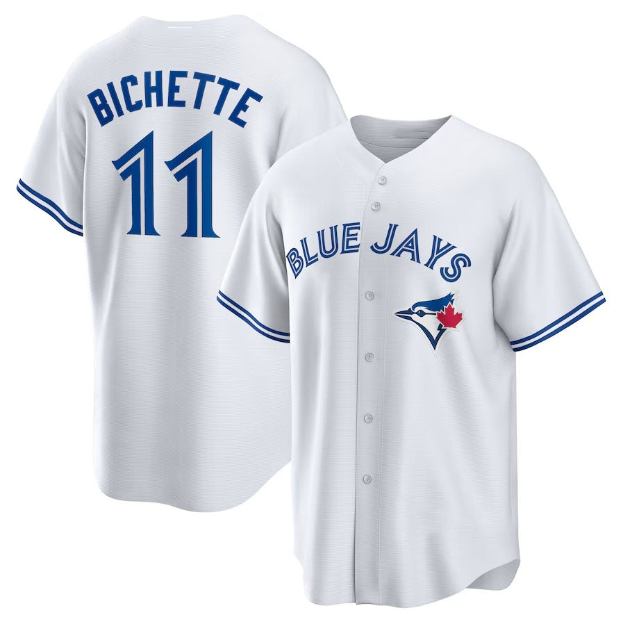Toronto Blue Jays #11 Bo Bichette Home Replica Jersey - White Stitched Baseball Jersey