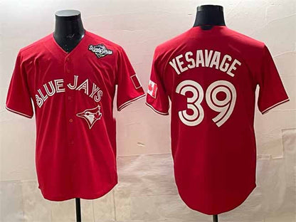 Toronto Blue Jays #39 Trey Yesavage Red 2025 World Series Cool Base Stitched Baseball Jersey