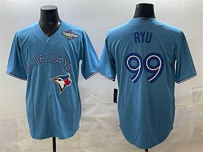 Toronto Blue Jays #99 Hyun-jin Ryu Blue 2025 World Series Cool Base Stitched Baseball Jersey