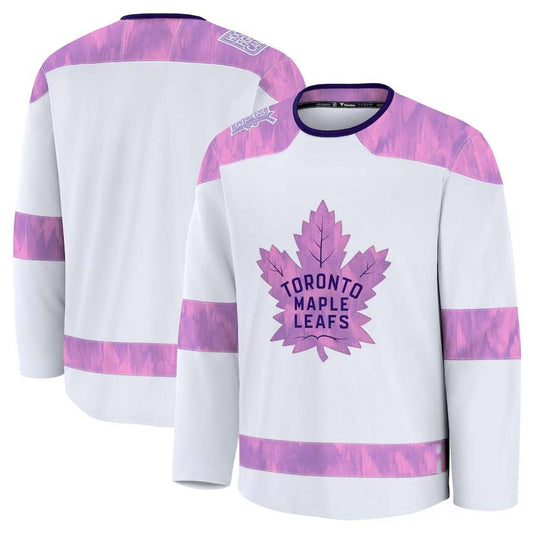 T.Maple Leafs Fanatics 2024 Hockey Fights Cancer Practice Jersey - White Stitched American Hockey Jerseys CustomName