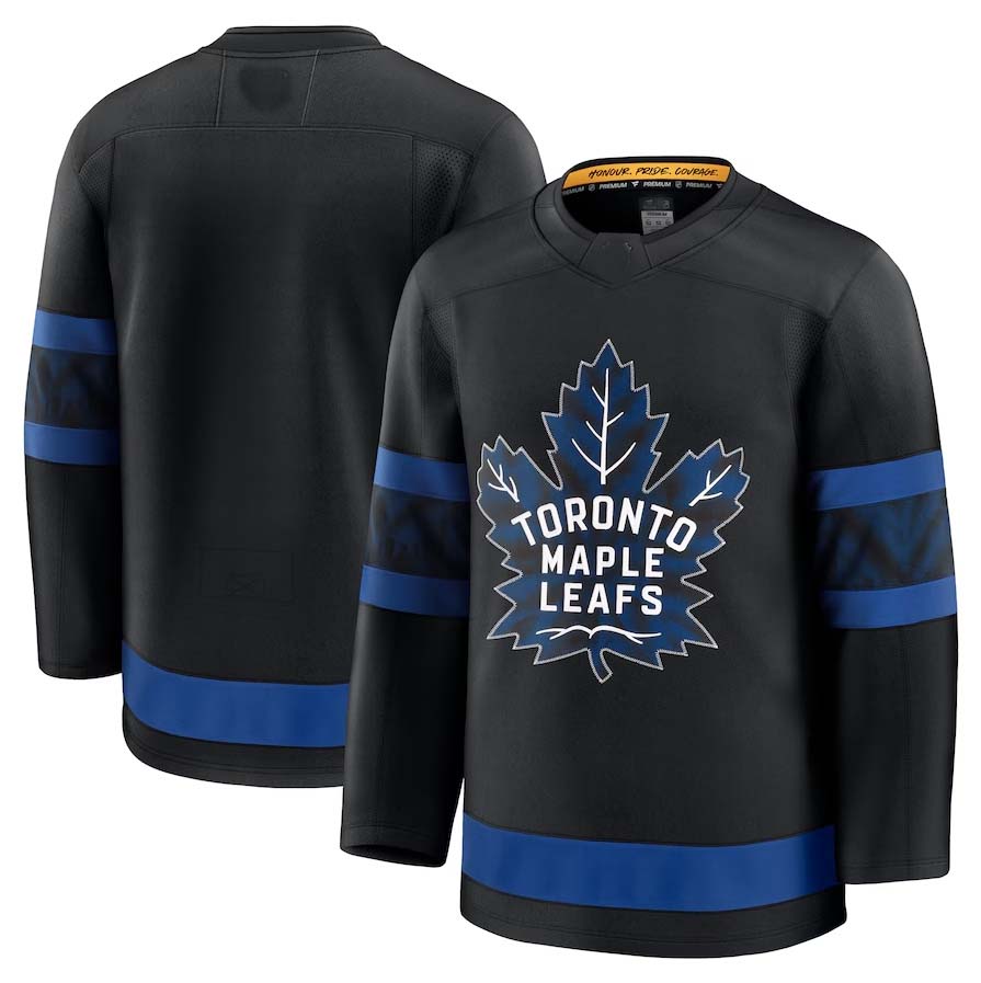 T.Maple Leafs Fanatics Alternate Premium Jersey - Black Stitched American Hockey Jerseys CustomName